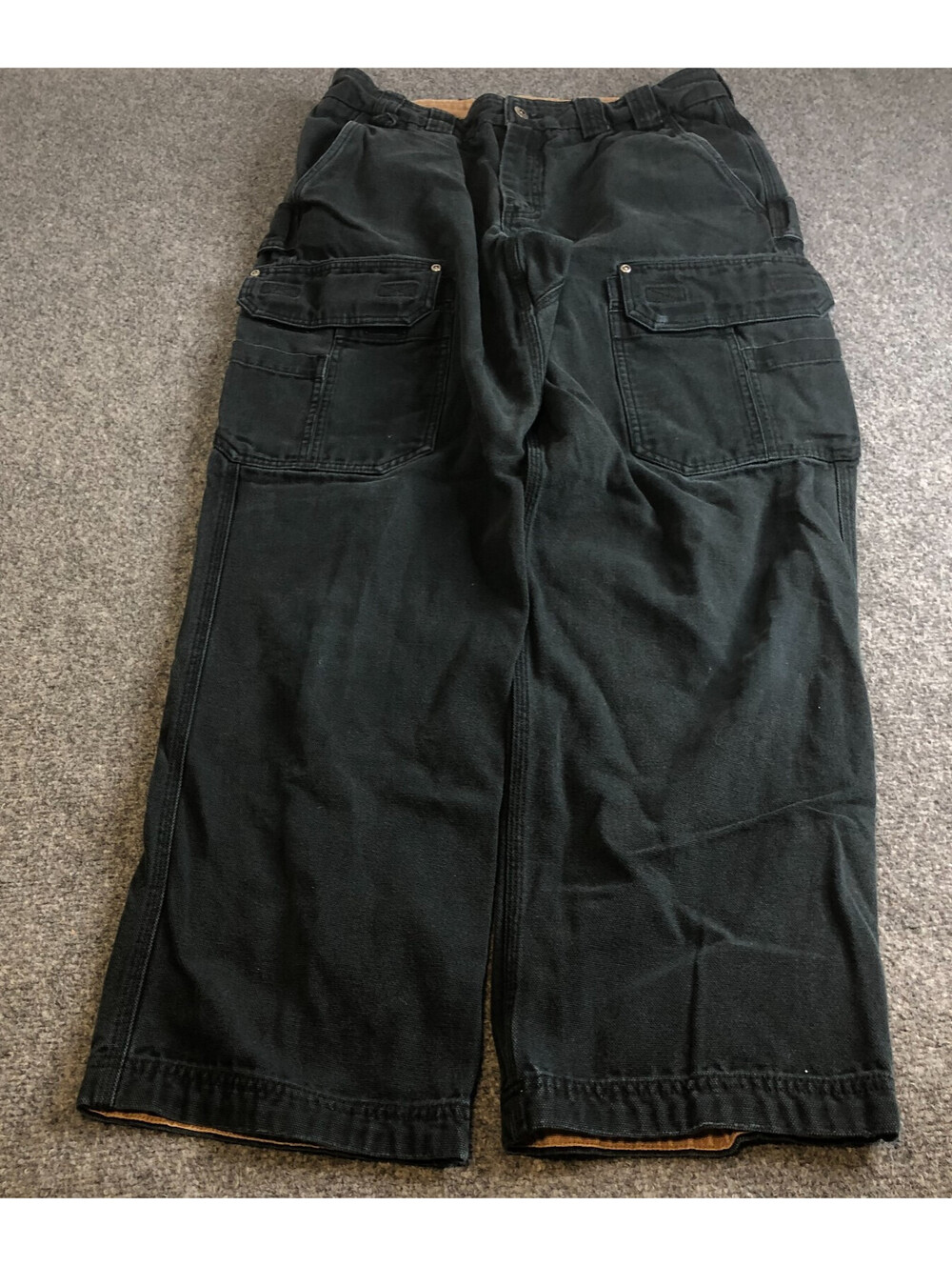 Duluth Trading Co Mens Flex Fire Hose Standard Fit Cargo Pants Mens 33x32 Black